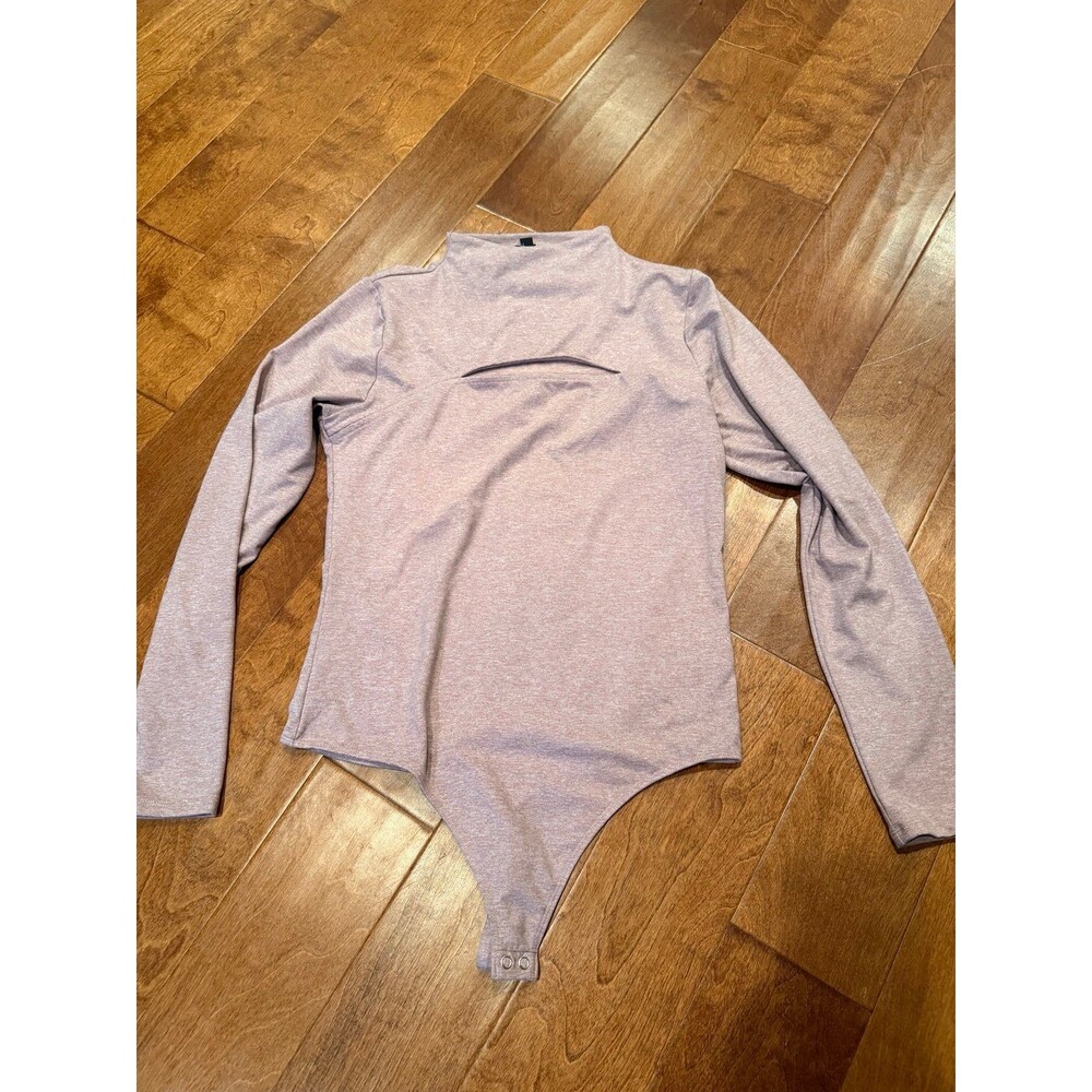 Express large pink heather cut out bodysuit